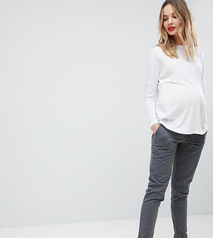 Mama. Licious Tie Waist Jogging Bottoms - Gray