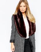 Ted Baker Faux Fur Textured Long Scarf - Oxblood