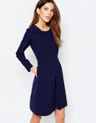 Selected Beth Skater Dress With Bell Sleeve - Peacoat