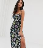 Reclaimed Vintage Inspired Cami Midi Dress In Pop Floral Print - Multi