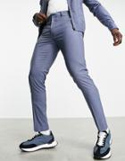 Asos Design Slim Smart Pants In Denim Blue - Part Of A Set-blues