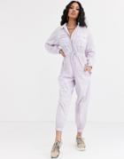 Asos Design Shell Boilersuit With Tie Waist