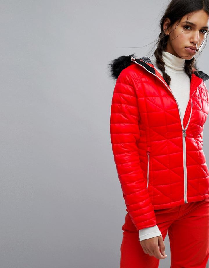 Dare2be Endow Padded Ski Jacket With Fur Hood - White