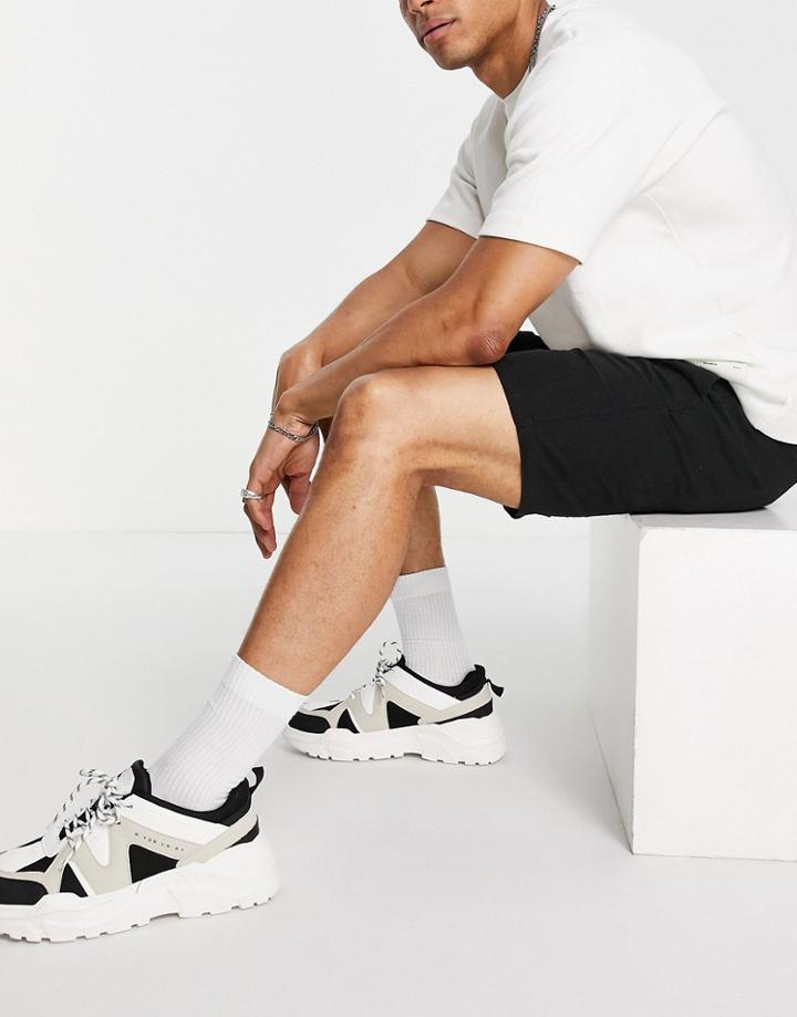 Pull & Bear Linen Shorts In Black - Part Of A Set