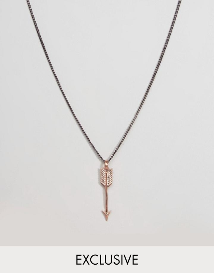 Simon Carter Arrow Pendant Necklace In Rose Gold - Gold