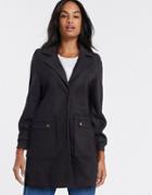 Vero Moda Pocket Detail Coat In Black
