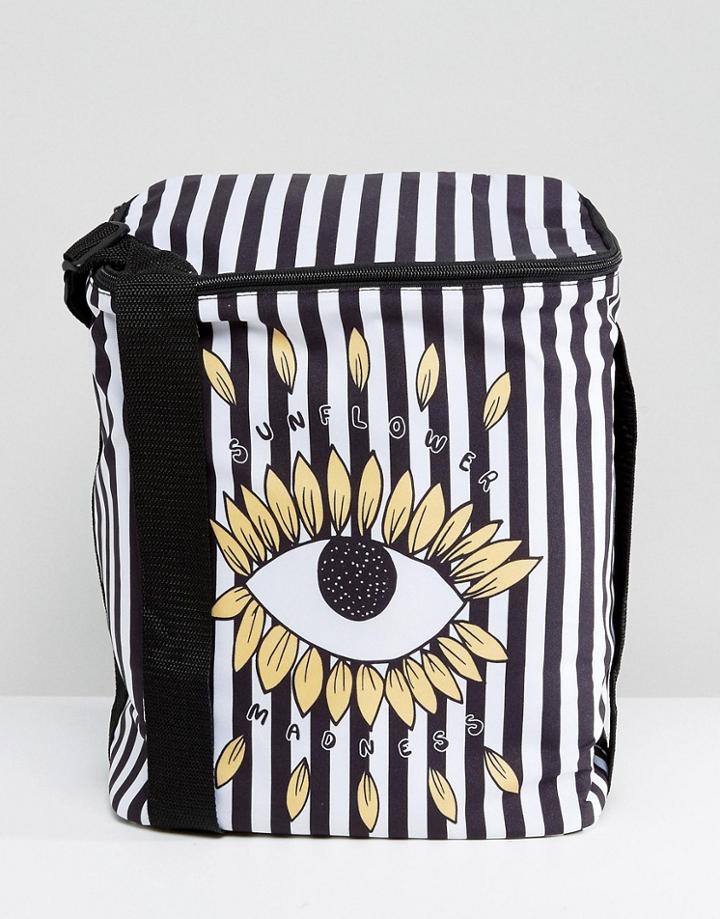 Monki Sunflower Print Cool Bag - Black