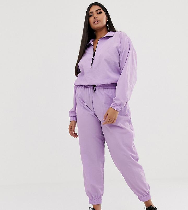 Asos Design Curve Track Pant Jogger - Purple