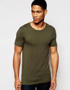 Asos Extreme Muscle T-shirt With Crew Neck And Stretch - Forest Night