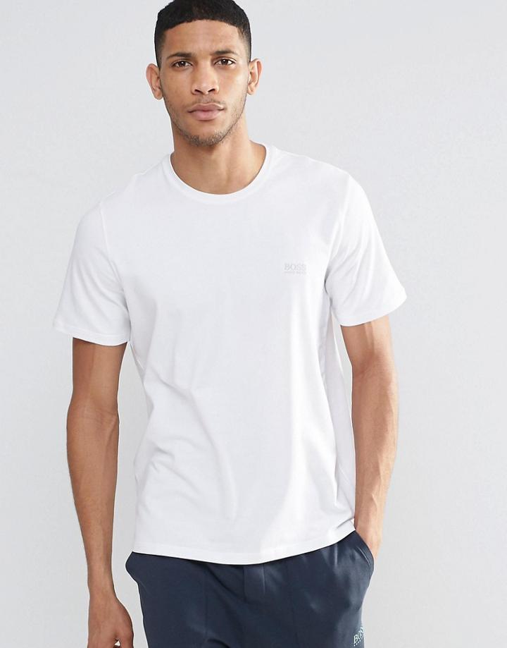 Hugo Boss Silver Logo Regular Fit T-shirt In White - White