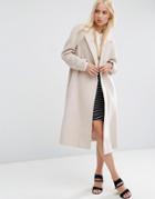 Asos Midi Swing Trapeze Coat - Brown