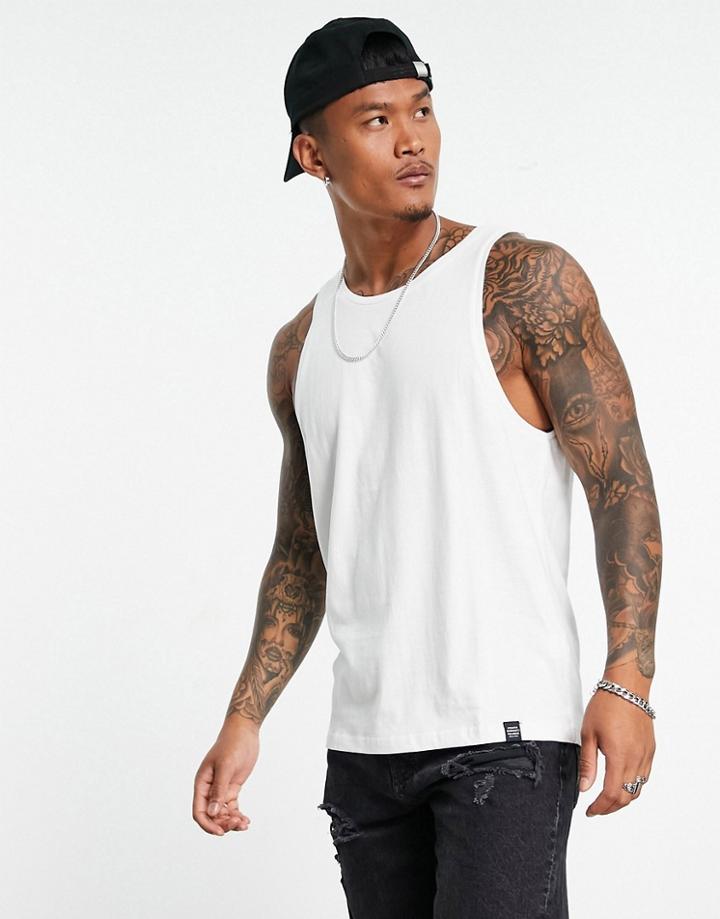 Pull & Bear Tank Top In White