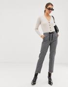 Mango Gingham Jogger In Blue - Blue