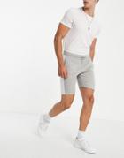 Le Breve Panel Jersey Shorts In Light Gray-grey