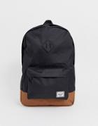 Herschel Supply Co Heritage Backpack With Contrast Base In Black 21.5l