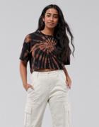Hollister Crew Neck T-shirt In Black Tie Dye