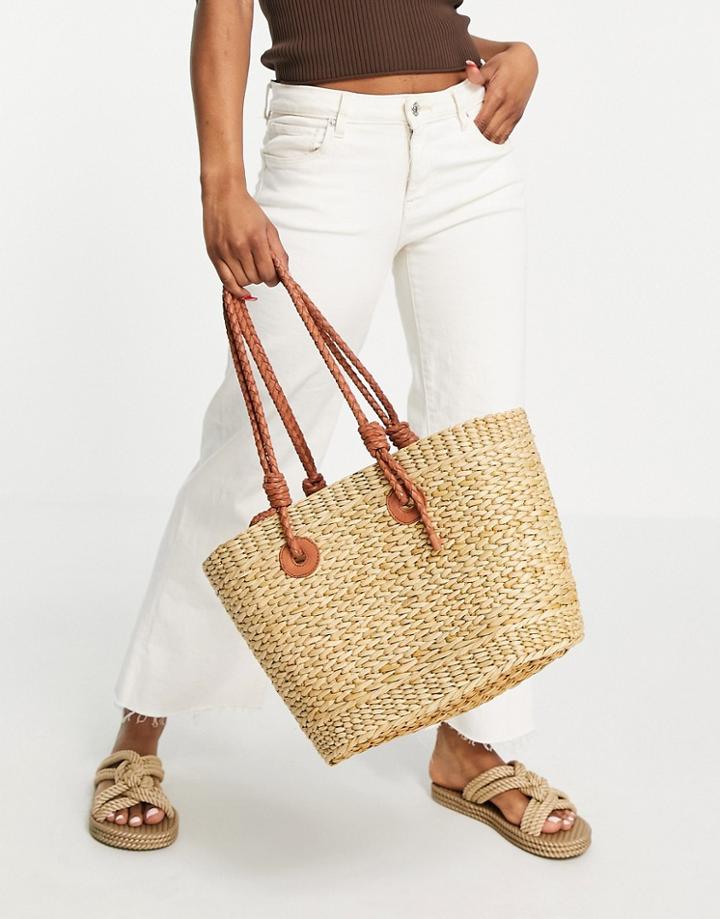 Whistles Lianne Tote Bag In Natural Straw-white