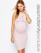 Asos Maternity Twist Knot Front Sleeveless Bodycon Dress - Pink