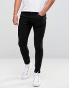 Selected Homme Plus Jeans In Skinny Fit Black Denim - Black