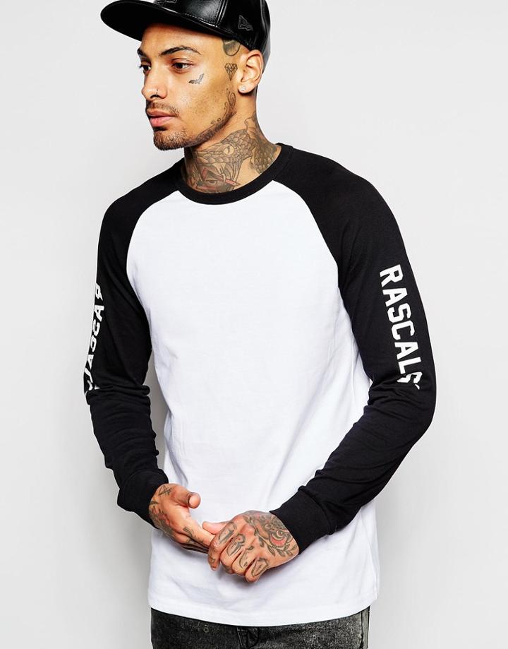 Rascals Raglan Long Sleeve T-shirt - Black