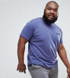 Brave Soul Plus Basic Raw Edge T-shirt - Blue