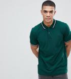 Fred Perry Twin Tipped Logo Polo In Green - Green