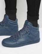 Asos High Top Sneakers In Blue With Panels - Blue