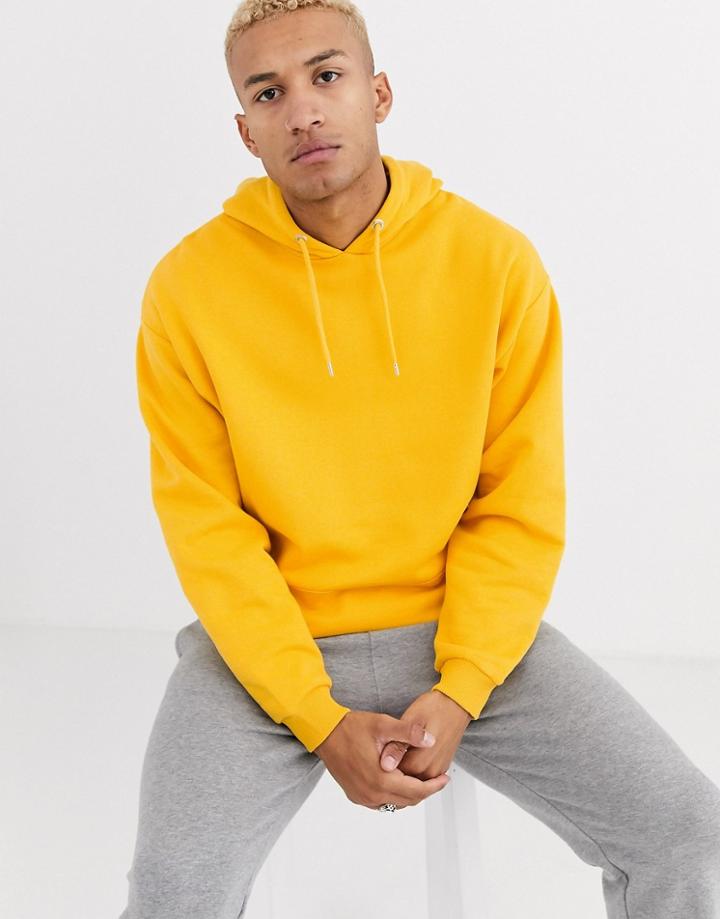 Asos Design Oversized Longline Hoodie In Yellow