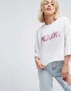 Chorus Peachy Cropped Relaxed Tee - White