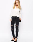 Supertrash Paradise Ripped Mid Gray Jeans - Mid Gray