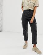 Weekday Multi Pocket Jeans In Washed Black