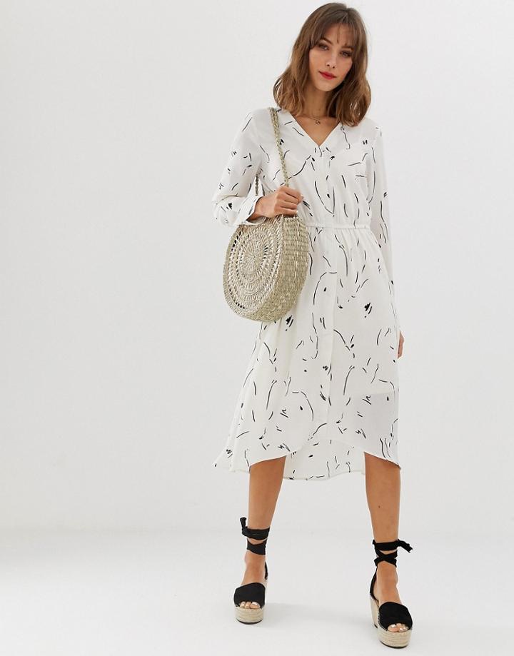 Vero Moda Abstract Printed Shirt Dress - Cream