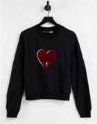 Love Moschino Heart Logo Sweatshirt In Black