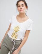 Blend She Naia Pineapple Print T-shirt - White