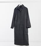 Asos Design Tall Button Through Coat In Dark Gray-grey