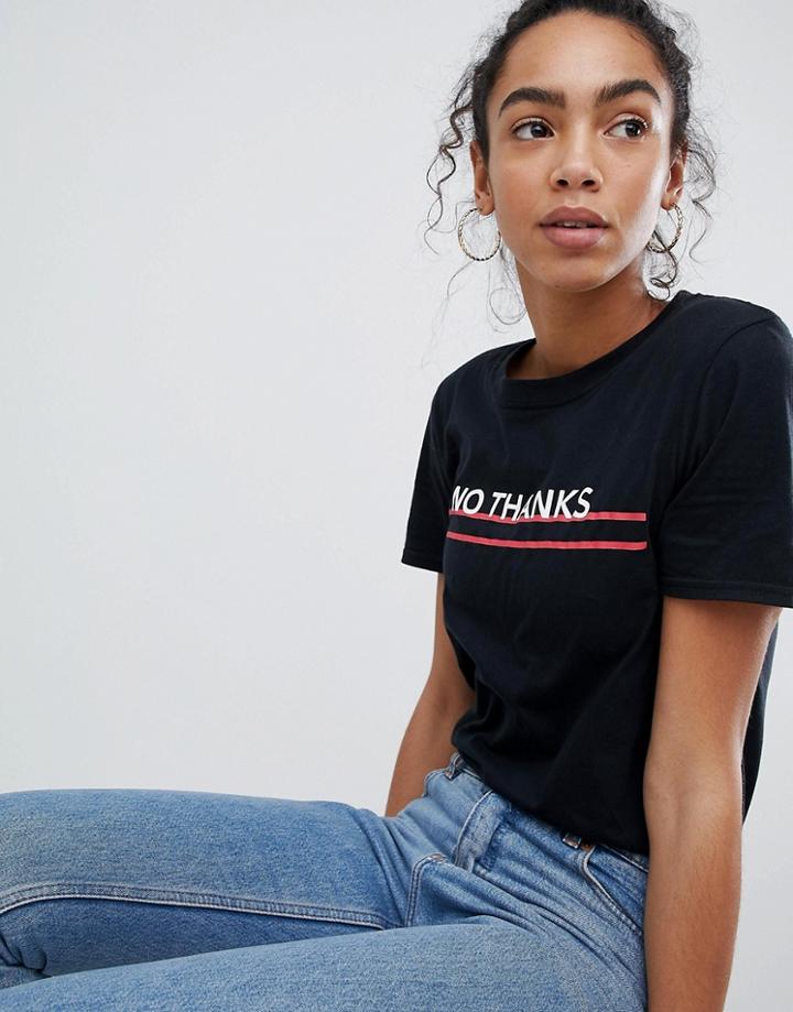Adolescent Clothing No Thanks T Shirt - Black
