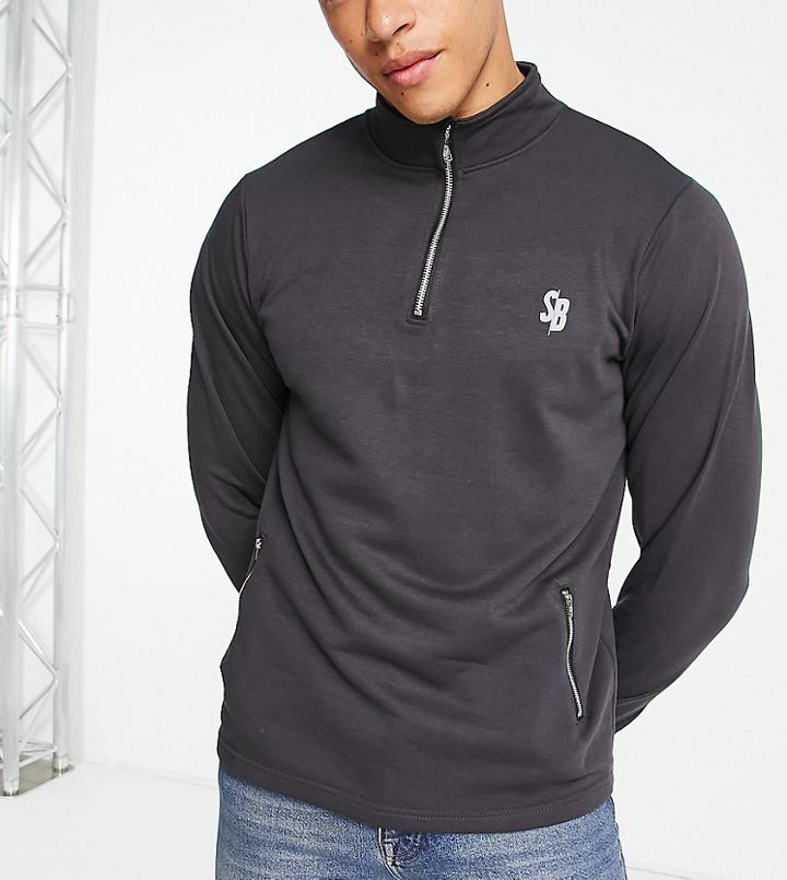 South Beach Man 1/4 Zip Sweatshirt In Black