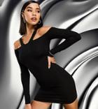 As You Cut Out Body-conscious Mini Dress In Black
