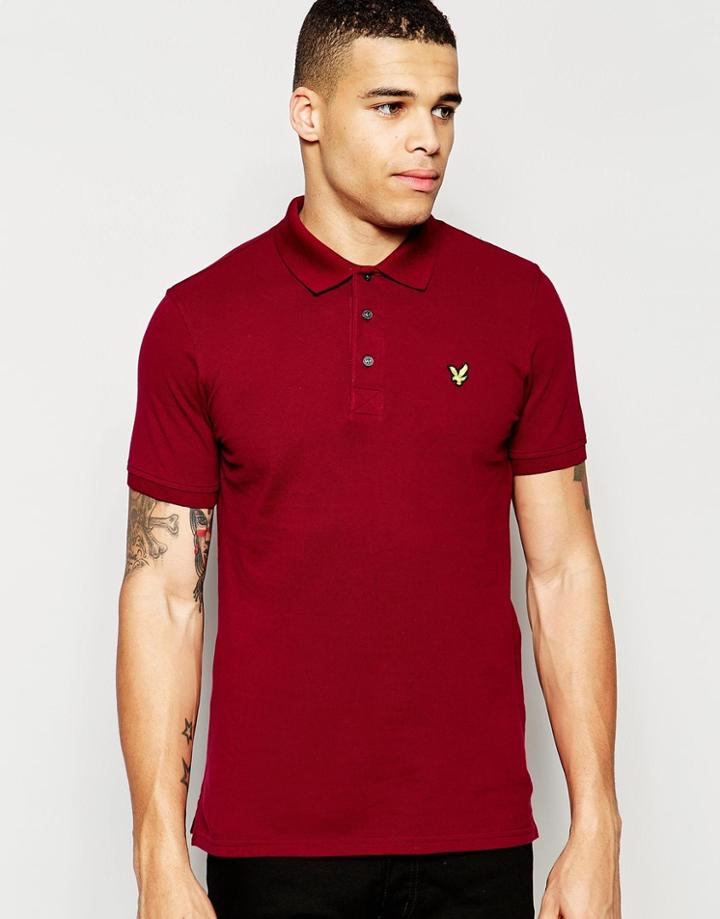 Lyle & Scott Polo Shirt With Eagle Logo In Red - Claret