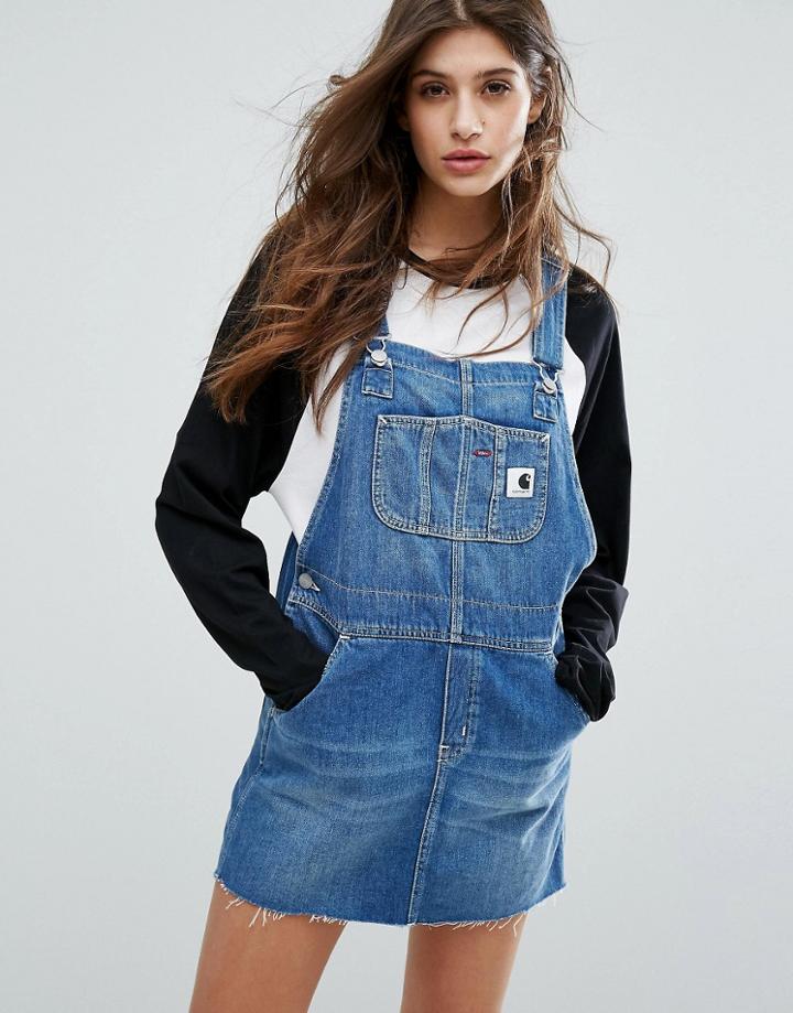 Carhartt Wip Charlotte Overall Dress With Raw Hem - Blue