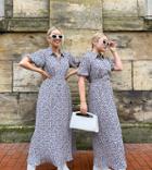 Labelrail X Olivia & Alice Short Sleeve Maxi Dress In Ditsy Floral-white