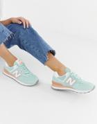 New Balance 574 V2 Pastel Mint Sneakers - Green
