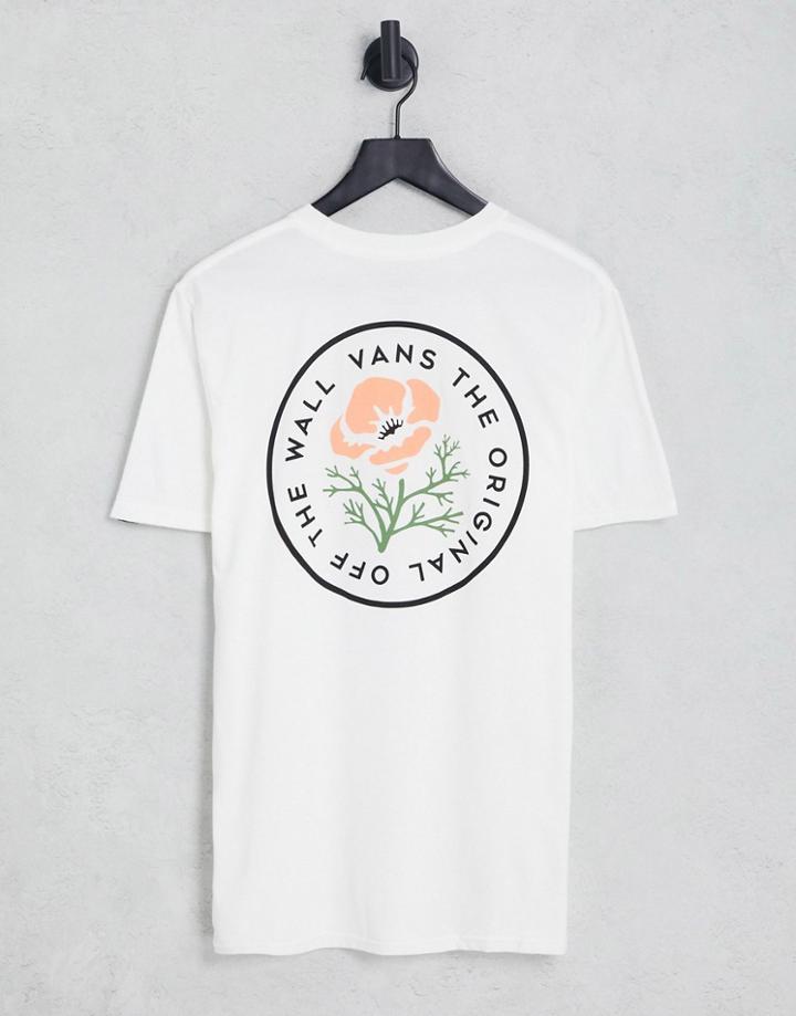 Vans Poppy Back Print T-shirt In White