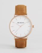 Mr Boho Watch With Tan Suede Strap - Tan