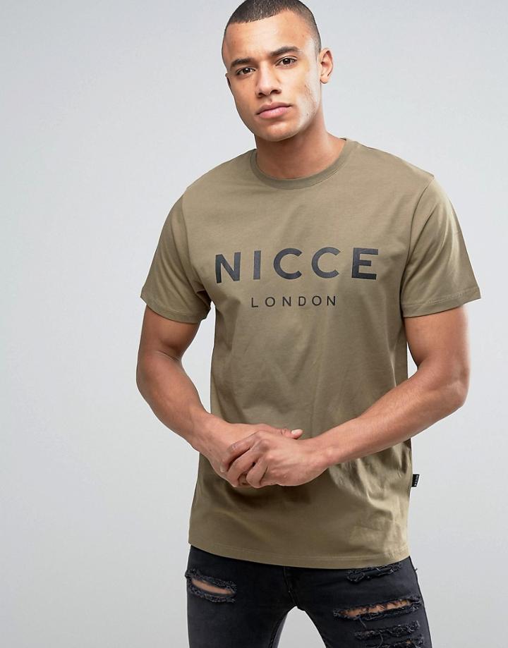 Nicce London Logo T-shirt In Green - Green