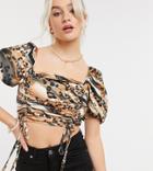 Outrageous Fortune Petite Cami In Animal Print-multi