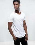 Esprit Longline Scoop Neck T-shirt - White