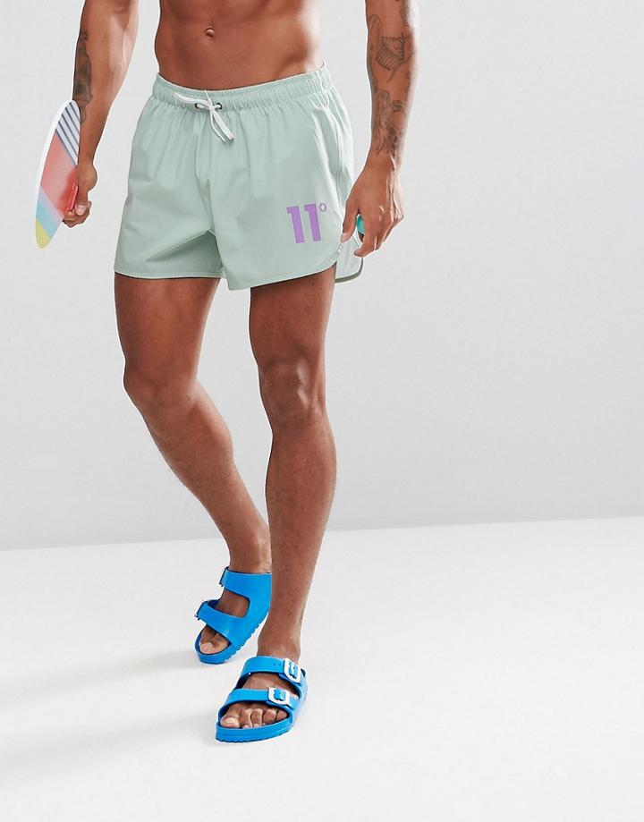 11 Degrees Swim Shorts In Pastel Mint - Green