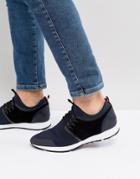 Hugo Neoprene Running Sneakers In Dark Navy - Navy
