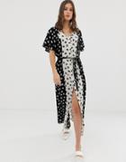 Vero Moda Mix Print Maxi Dress - Black